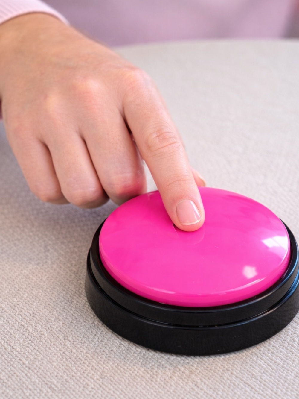 Recordable Talking Buzzer for Live Shows and or Family Games in Pink